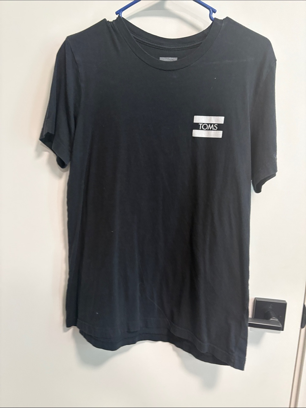 Toms Black T-Shirt with White Chest Logo